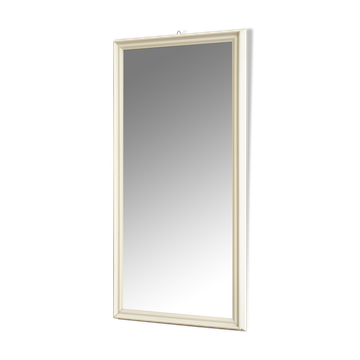 Mirror frame in white painted wood, Giuseppe Restelli Cristani, 1970s, , 119x60 cm