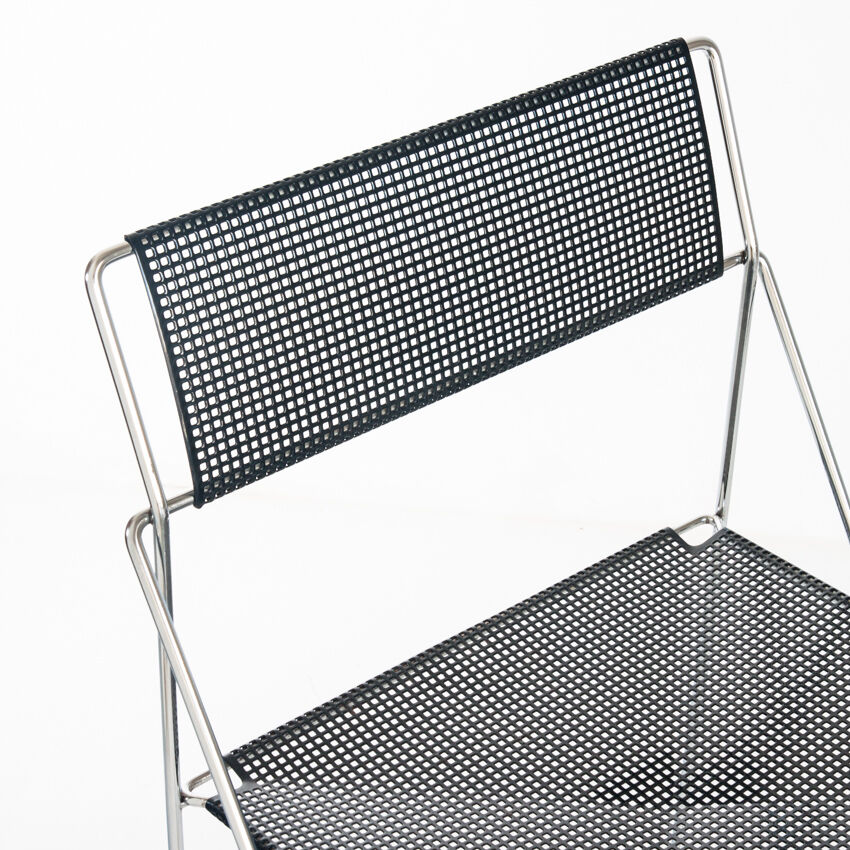 Vintage X-Line chair in enamelled and chromed metal by N.J. Haugesen for Bent Krogh