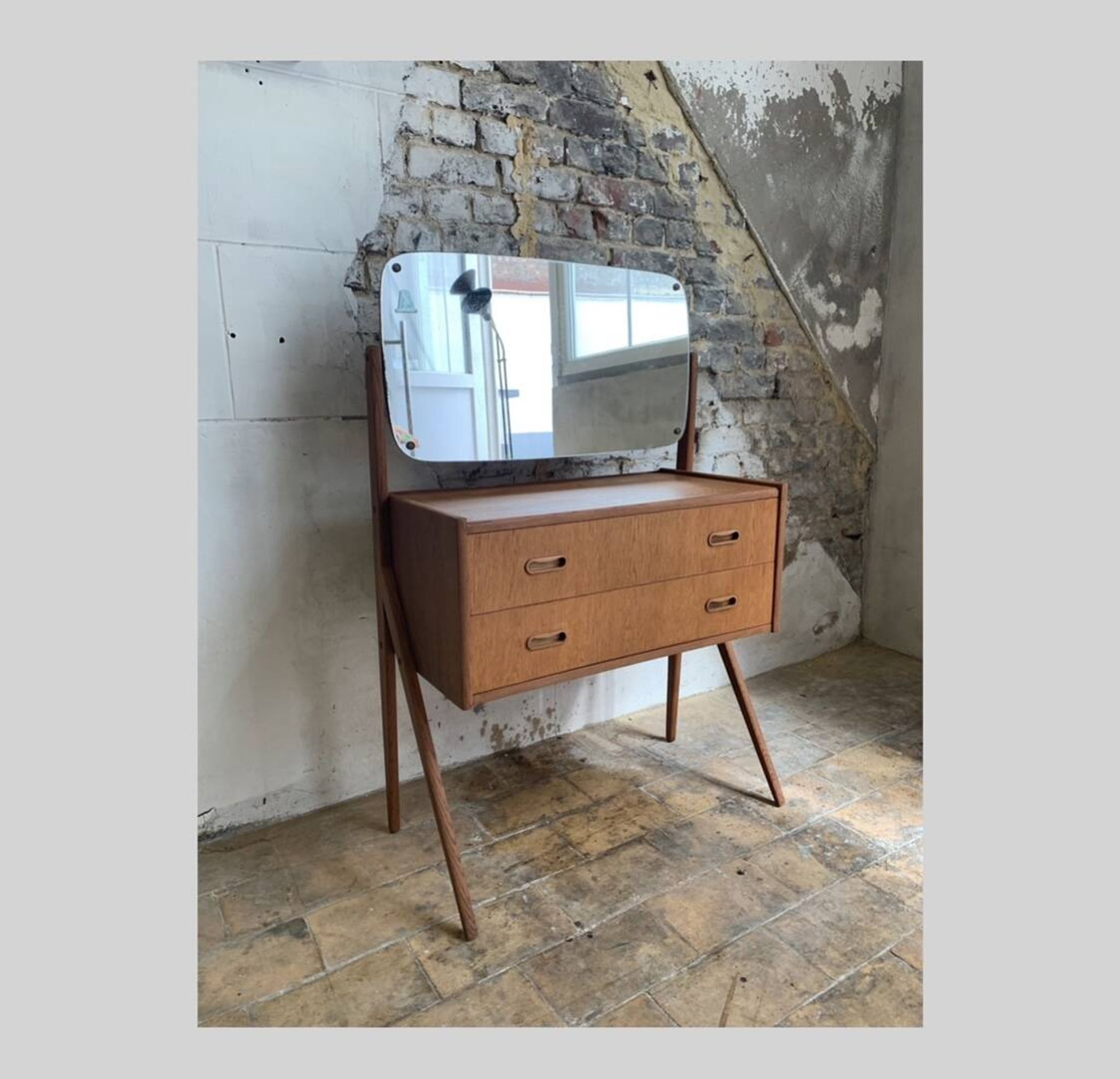 Danish teak dressing table by A.G. Spelj Kobberskyttet, 1960s.