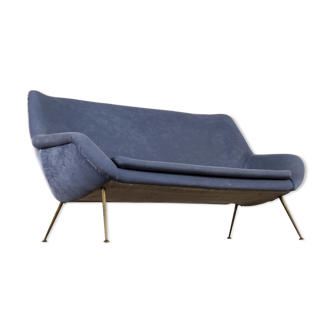 Fritz Neth Blue Velvet sofa