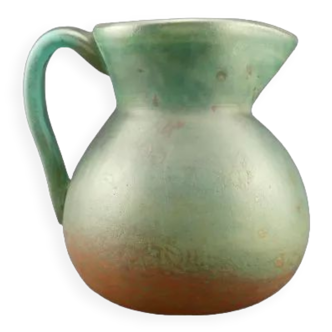 Glass paste pitcher signed De Feure for Daum