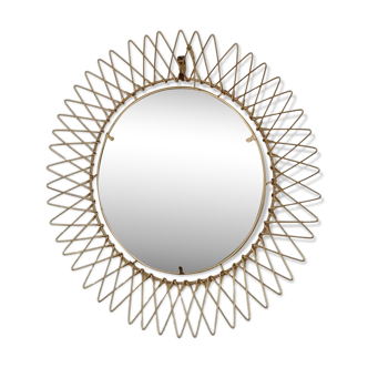 Miroir soleil doré à l'or fin  , pliable, vintage français , Erdecor