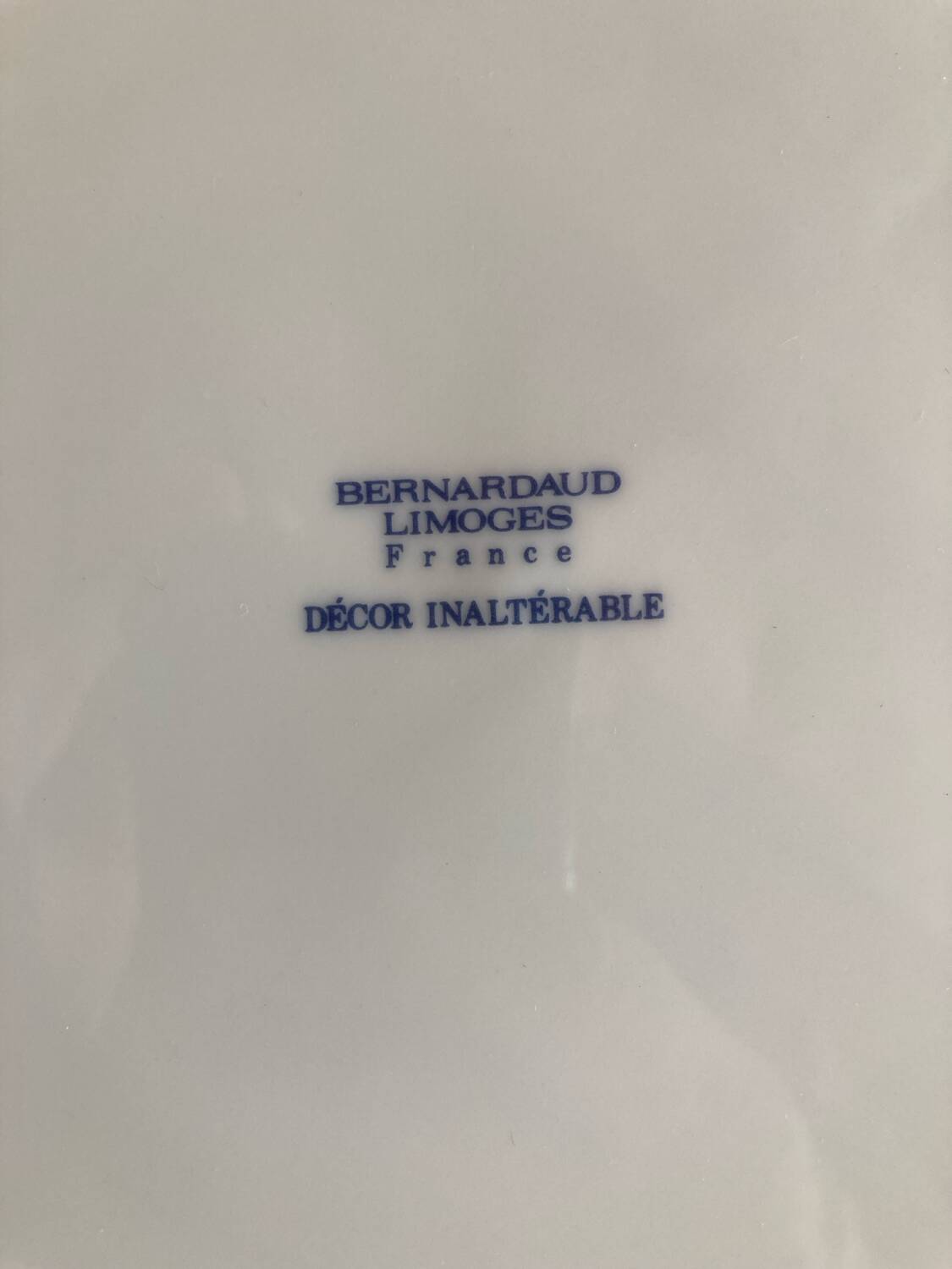 Round Limoges Bernardaud porcelain dish with floral frieze and sticks