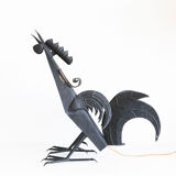 Lampe brutaliste coq en tôle noire