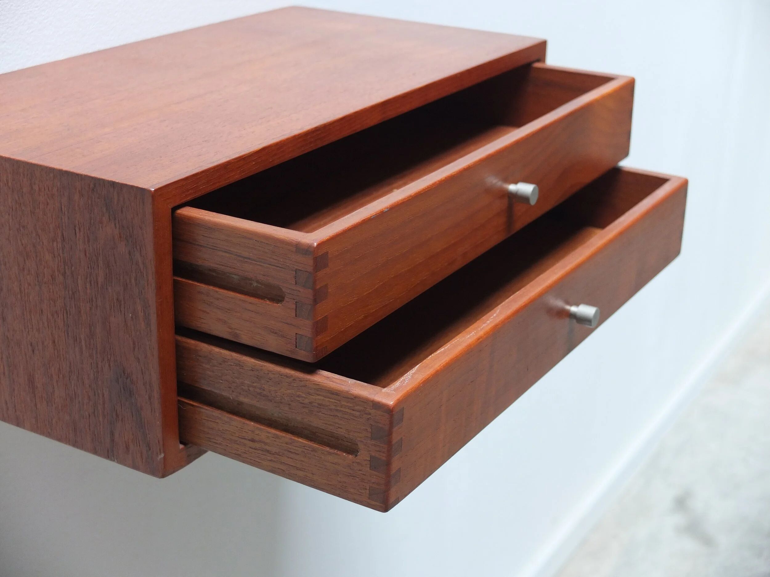 Floating wall shelf with drawers by Kai Kristiansen for Axel Kjersgaard, 1960s