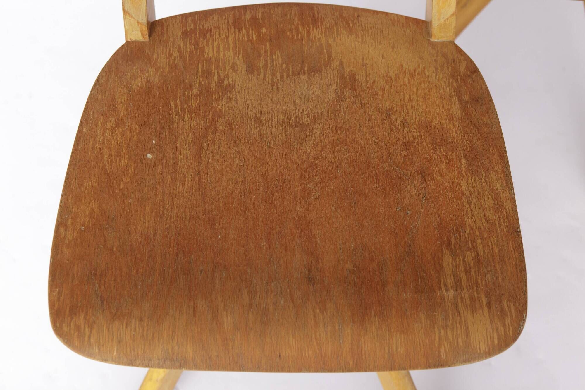 Pair of Vintage Casala Swivel Chairs, 1970s German Industrial Beechwood