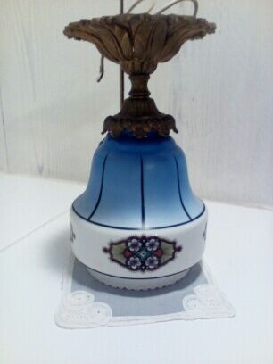 Bronze-mounted ceiling monboard globe opaline art deco year 1910/20