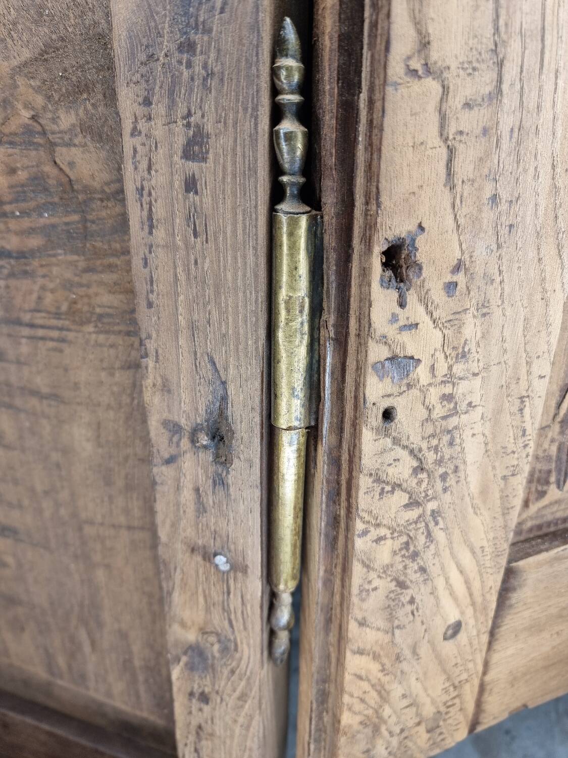 Hand-carved French rustic wardrobe