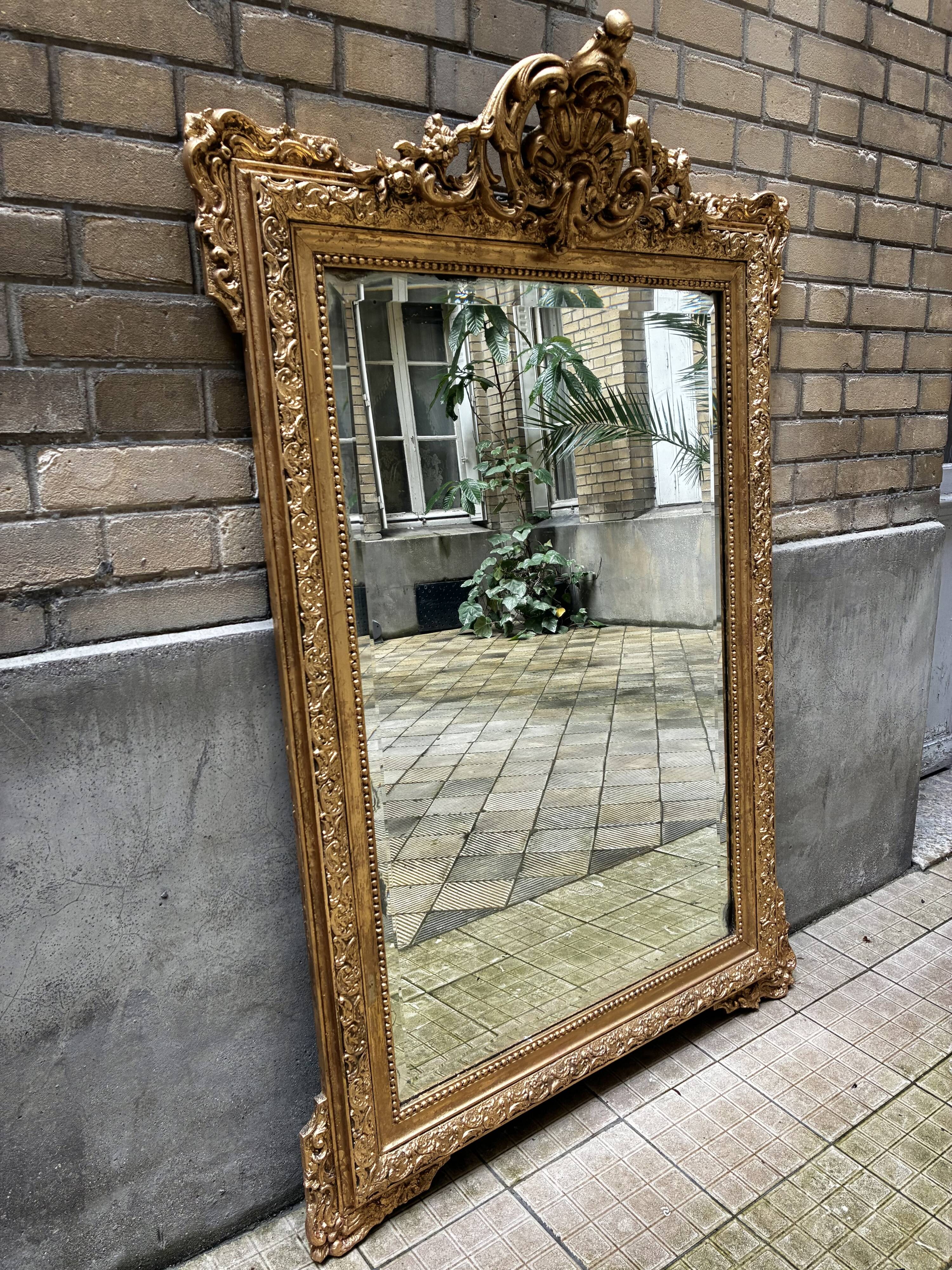 Large antique mirror in Louis XV style