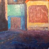 Old painting, cityscape signed and dated 79
