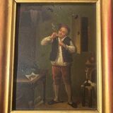 Oil on copper plate 19th century