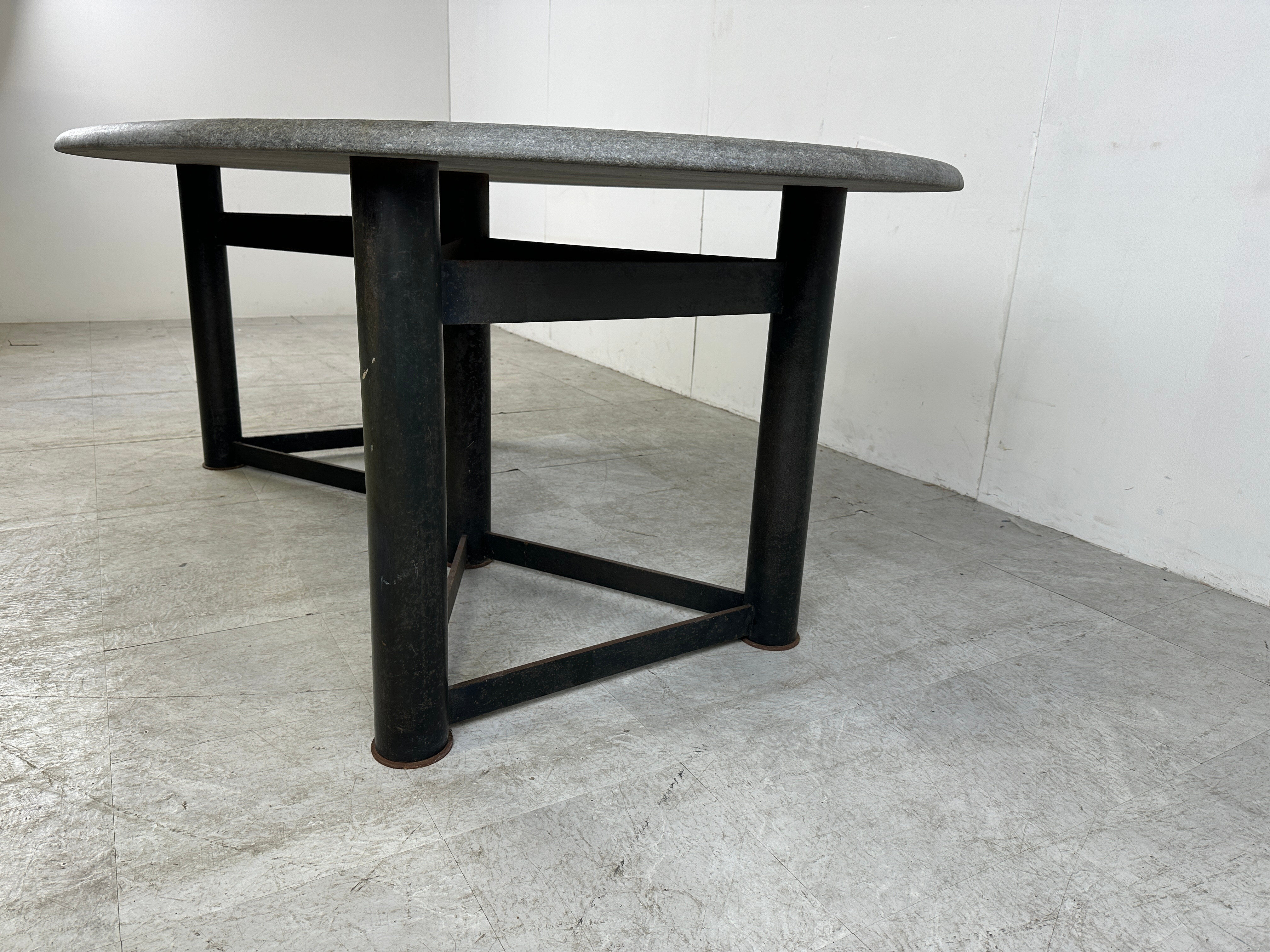 Oval dining table in the manner of Jan Vlug, 1970s