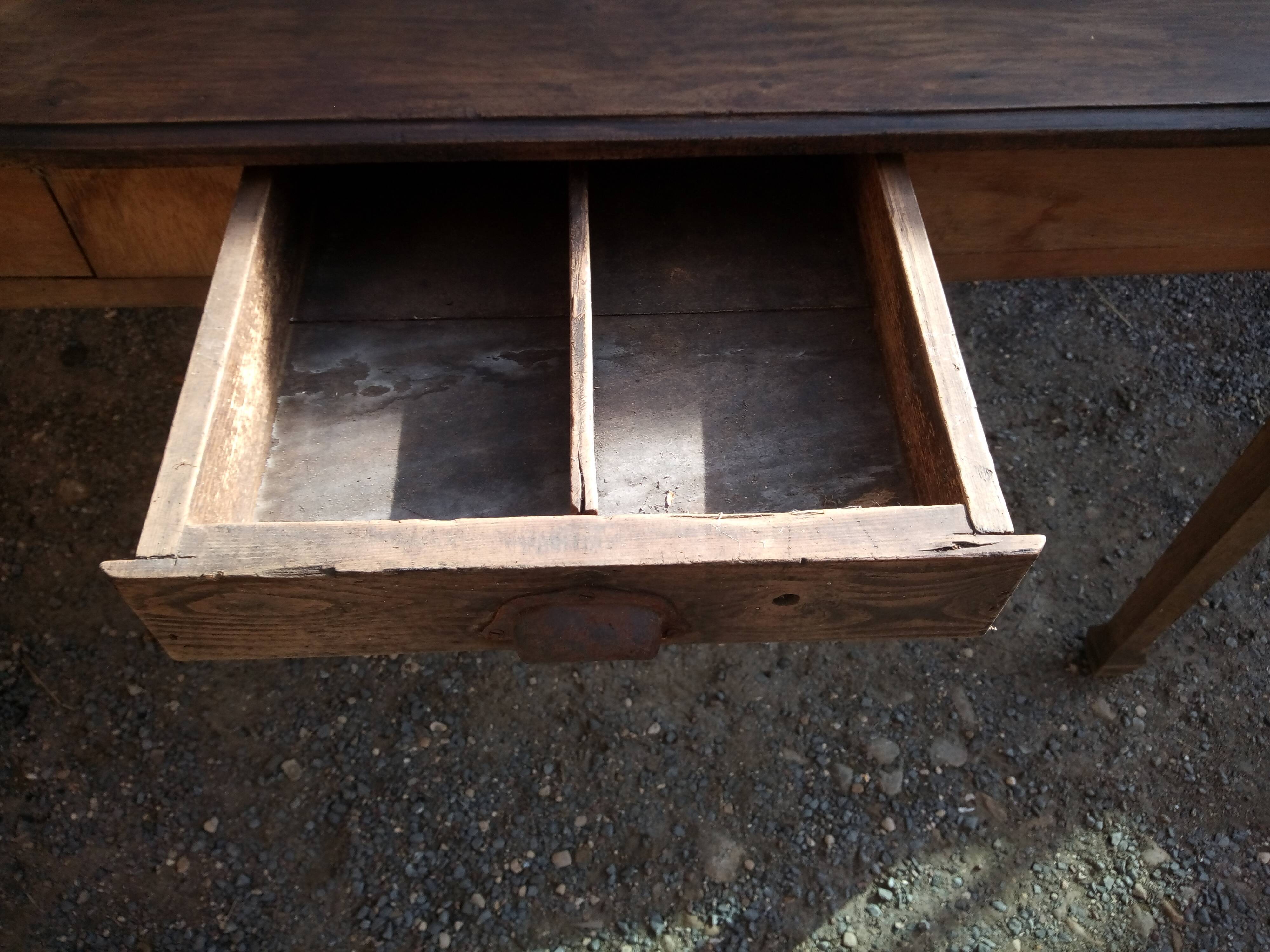 Farm table with a drawer