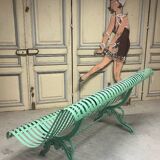 Garden bench in wrought iron and cast iron, late 19th century.