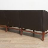 Scandinavian couch in leather and teak 1963