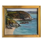 Tableau HST "Rocher à Saint Michel-en-Grève" Marine par Paul Esnoul, 1930