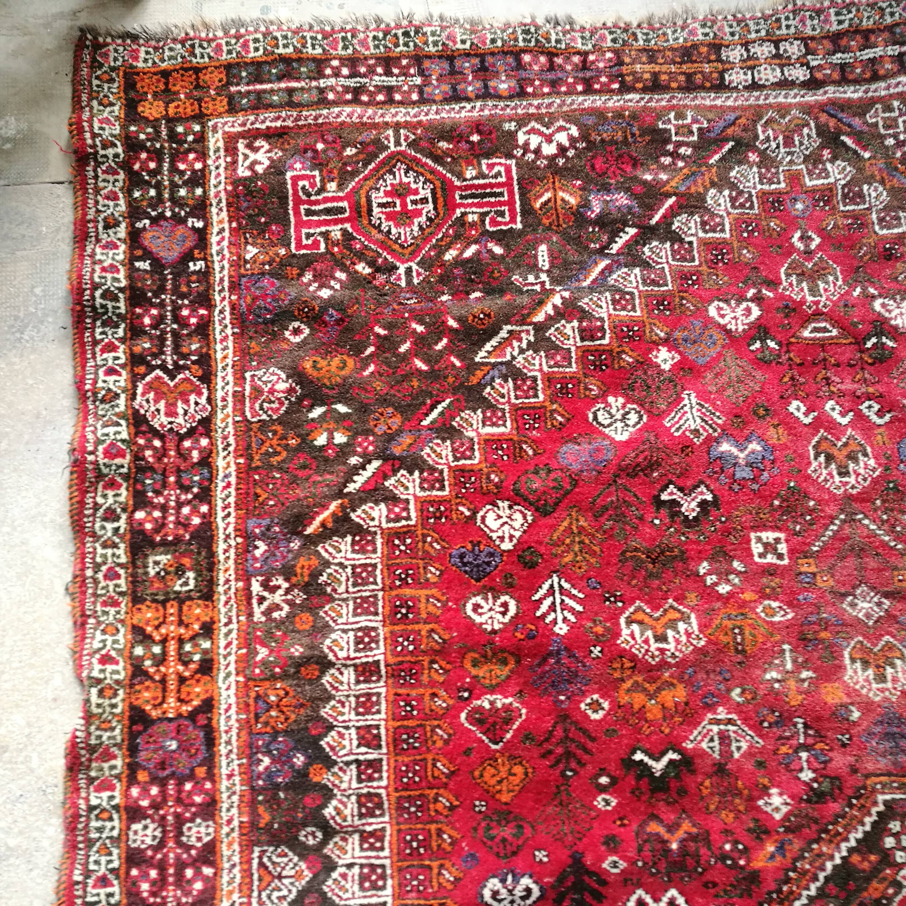 Ancient Persian rug, 285/215 cm, handmade.