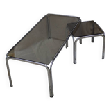 Ensemble de table basse métal chromé