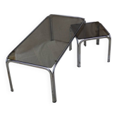 Chrome metal coffee table set