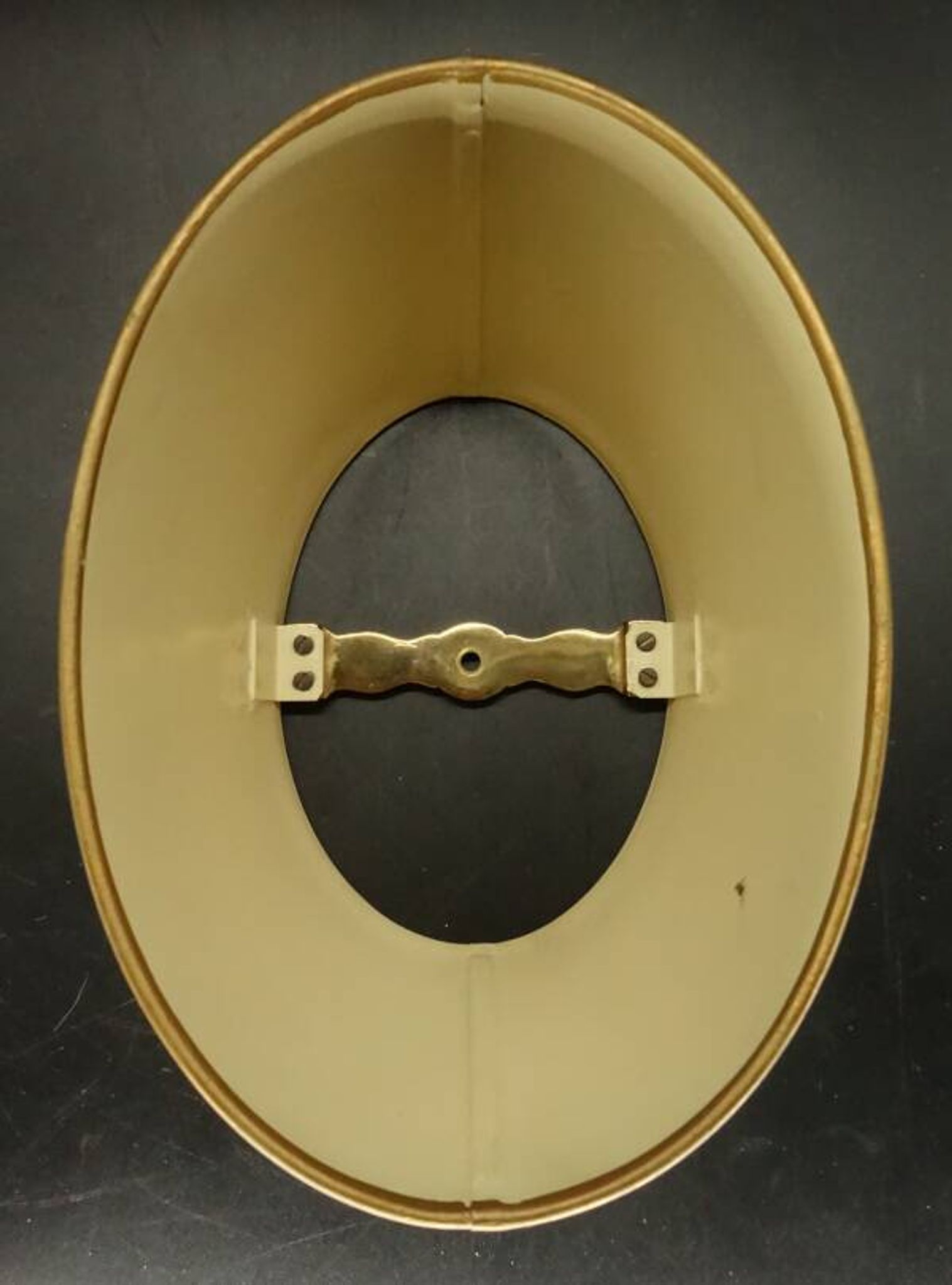 Louis XV style lamp from Lucien GAU - green lampshade with crackle effect metal.