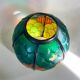 Small round Art Deco vase in painted glass.