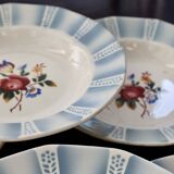 6 vintage Sarreguemines “Claude” soup plates - Earthenware with floral decoration