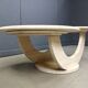 Table basse vintage à deux niveaux en travertin, années 1970