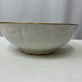White and golden salad bowl