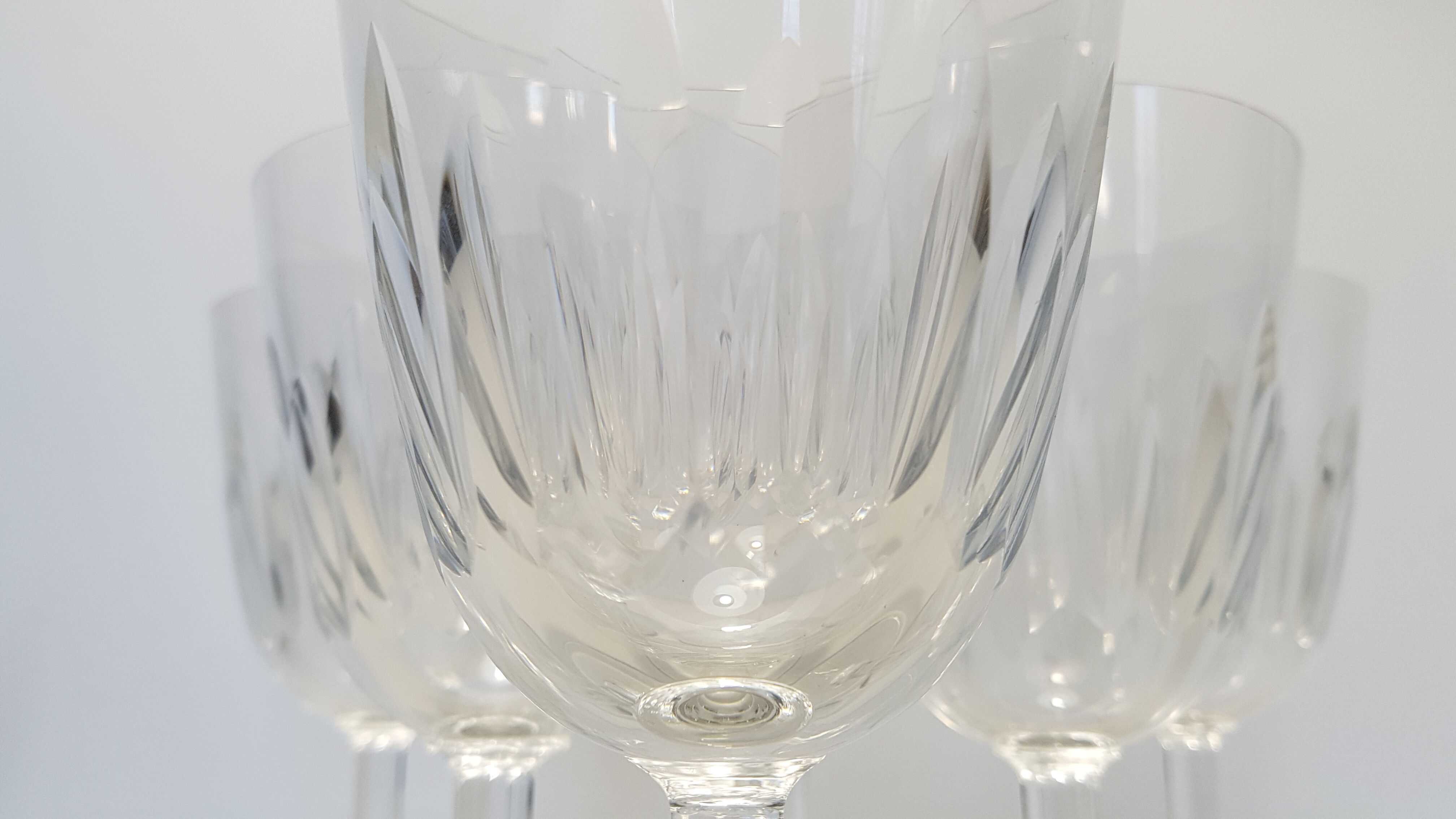 6 Baccarat Crystal Water Glasses, Casino model.