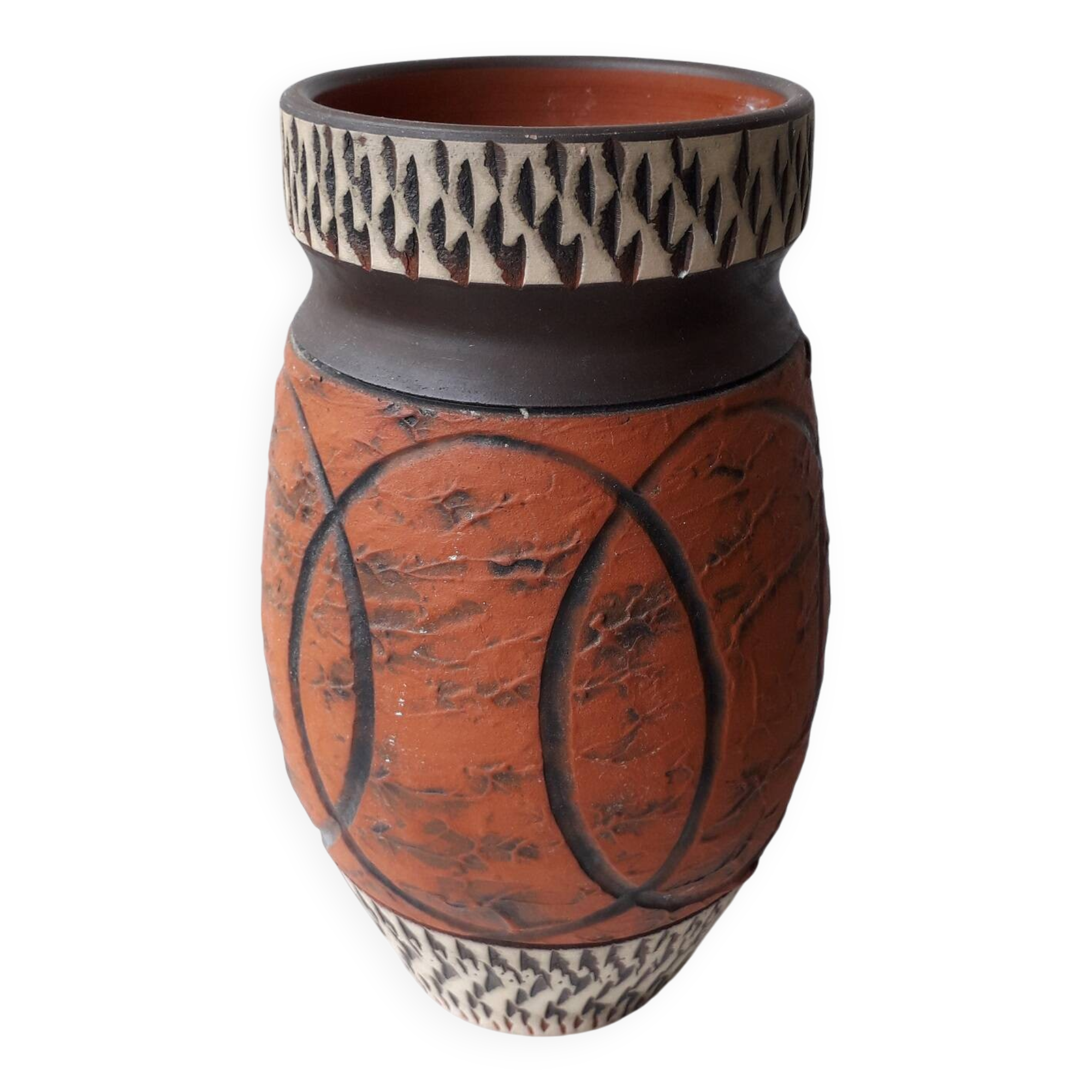 Ochre ceramic vase