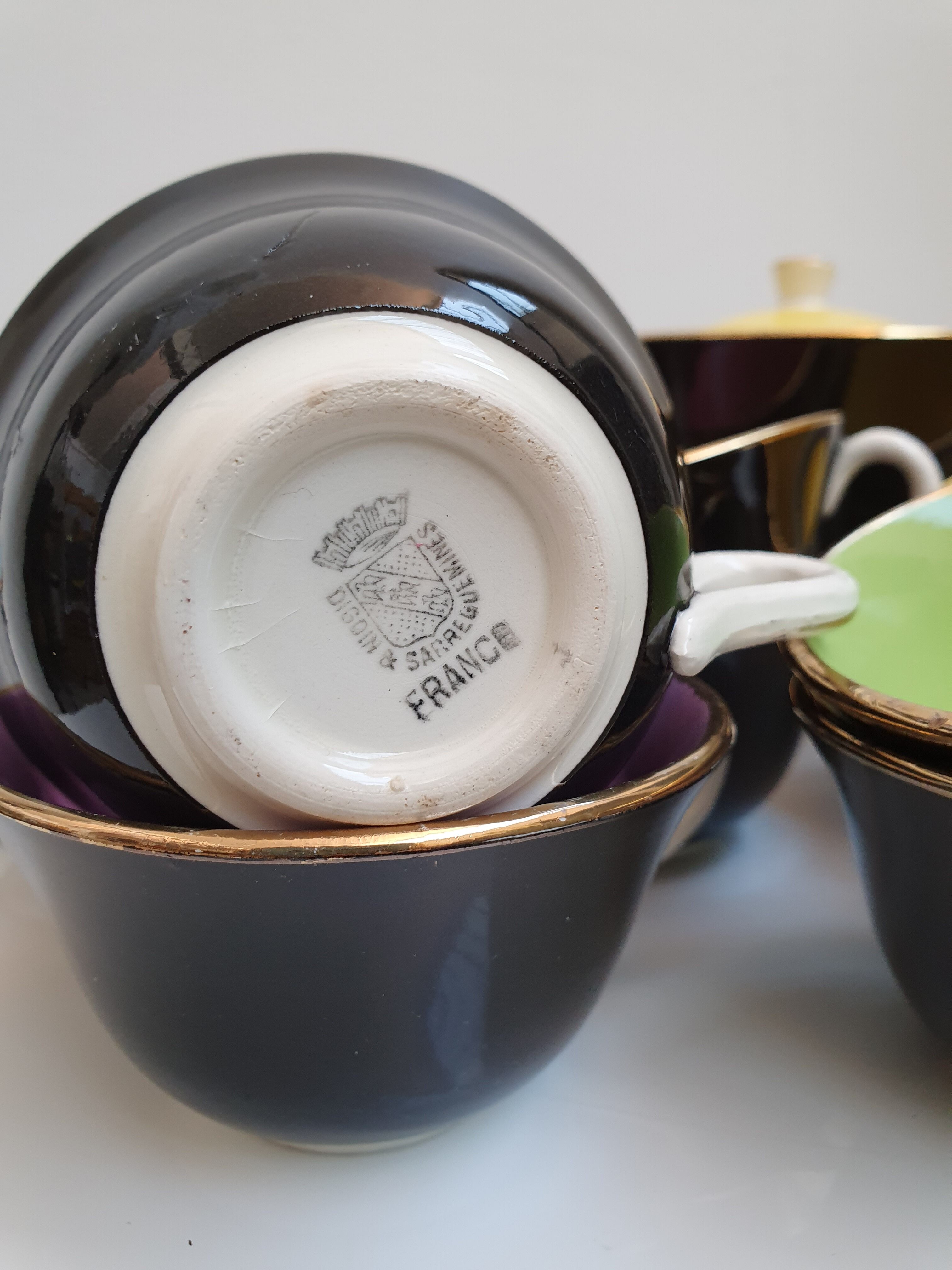 Black 60s coffee service Digoin - Sarreguemines