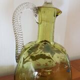 Antique enamelled glass liqueur service, early 20th century