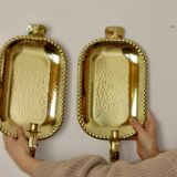 Paire d'appliques suédoises en laiton du milieu du siècle