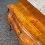 Vintage Louis XV commode in light solid wood, France 1920.