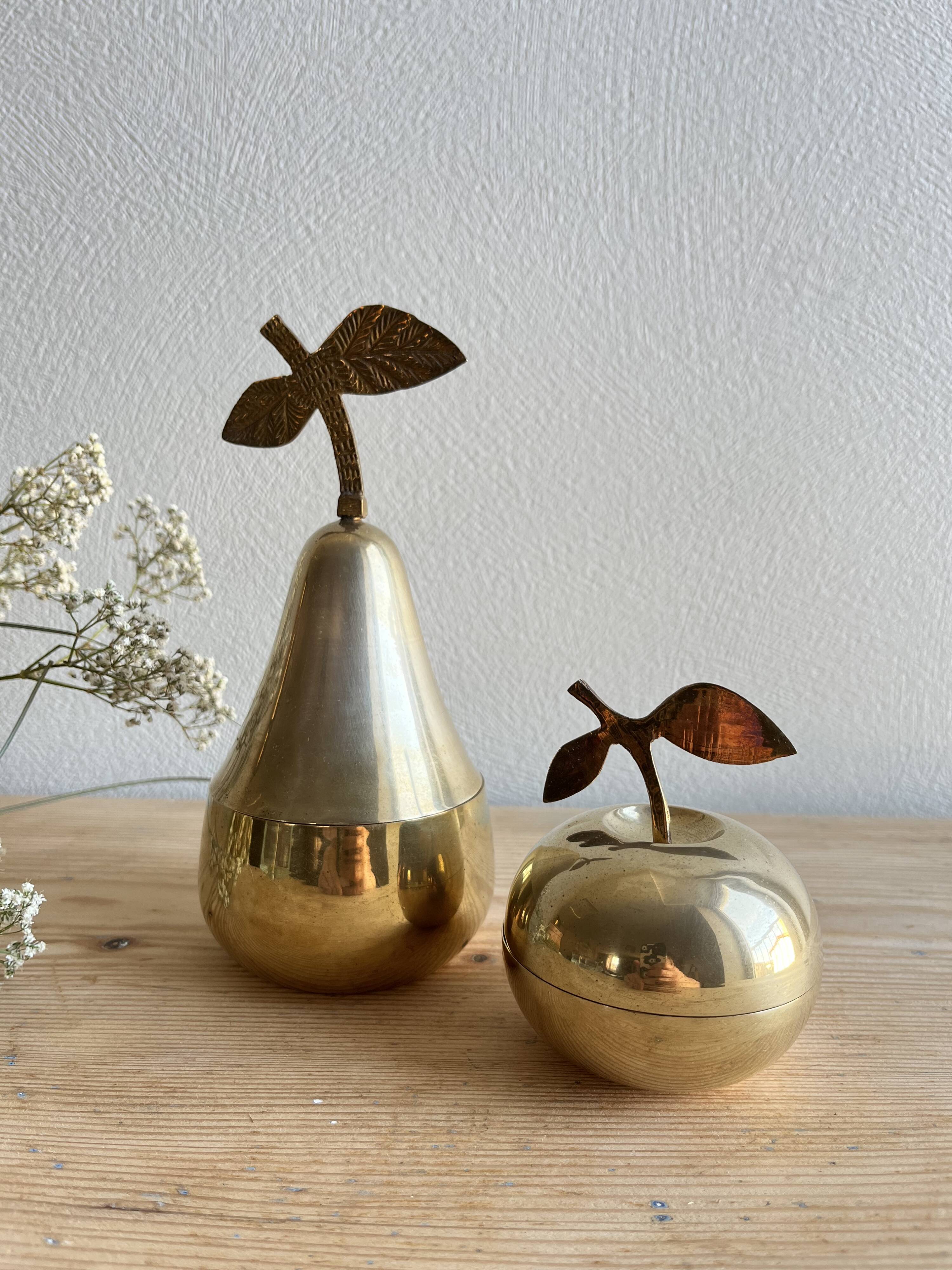 Vintage brass apple pear boxes