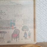 Plateau en fibre de verre Alpac France Sylvie Hétreau Camaieu vintage