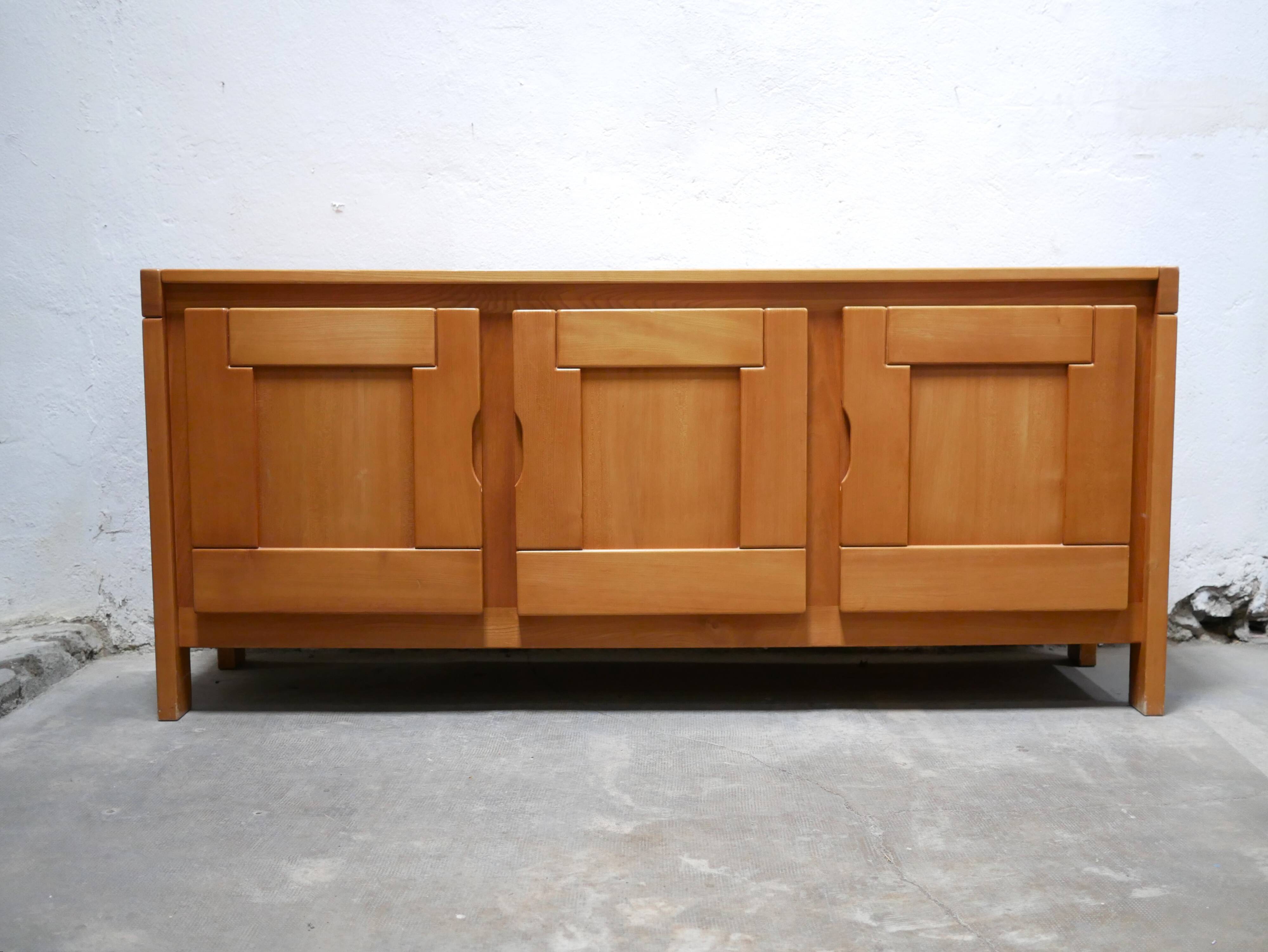 Vintage elm sideboard by Maison Regain editions