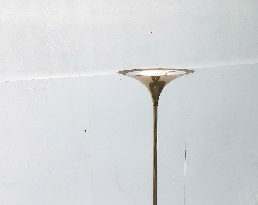 Vintage German floor lamp in Hollywood Regency style made of brass by Doria Leuchten, 1970s.