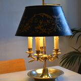 Large hot water bottle lamp with 5 bronze lights, empire style