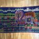 Afghan carpet 80s MOTIF VILLAGE IN PRINTEMPS 85x148cm