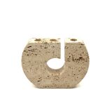 Enzo Mari, brutalist travertine candle holder, Fratelli Mannelli Italy 1970