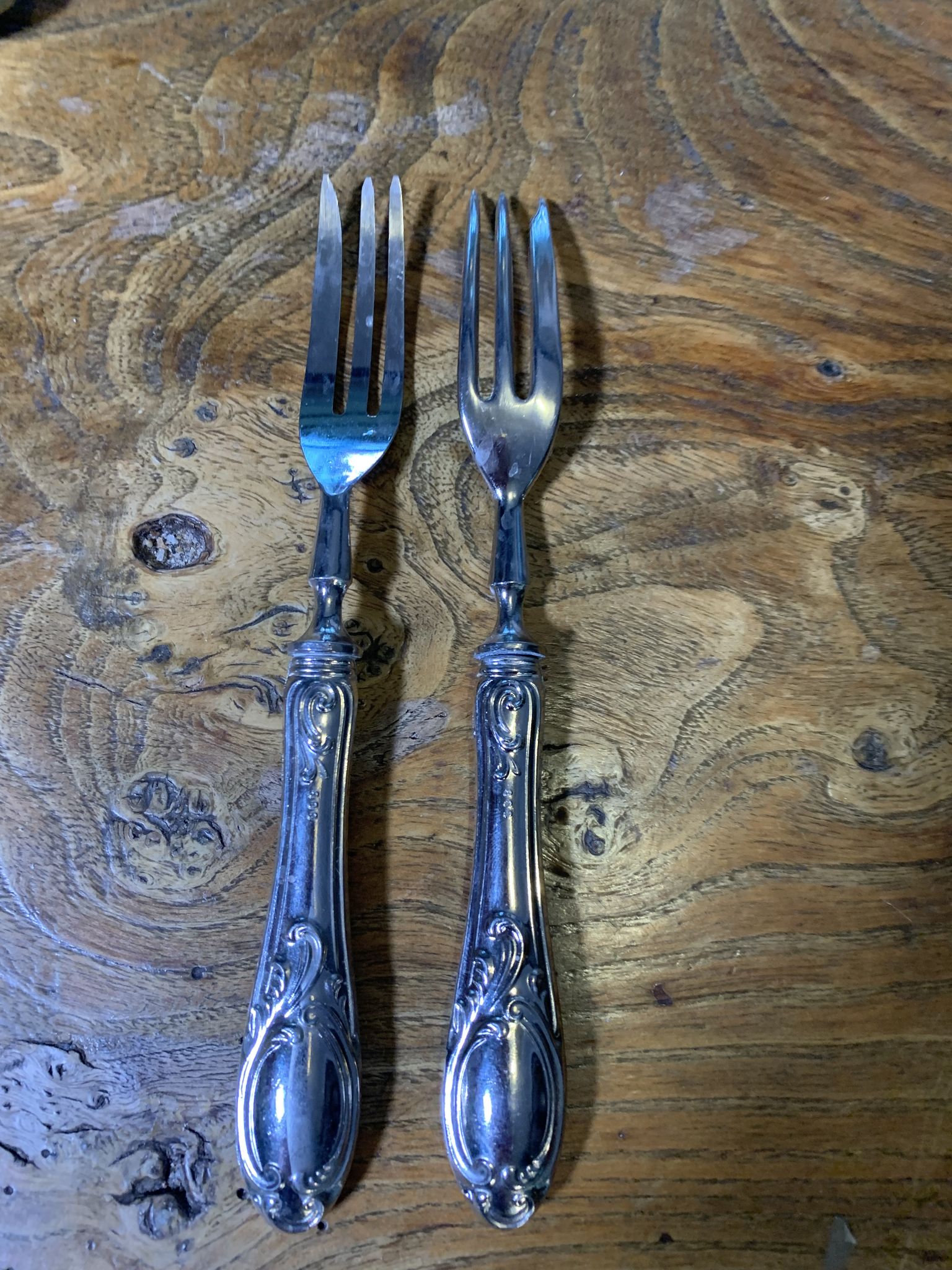 Dessert cutlery service consisting of 11 pieces hallmark 800 worked old and collector
