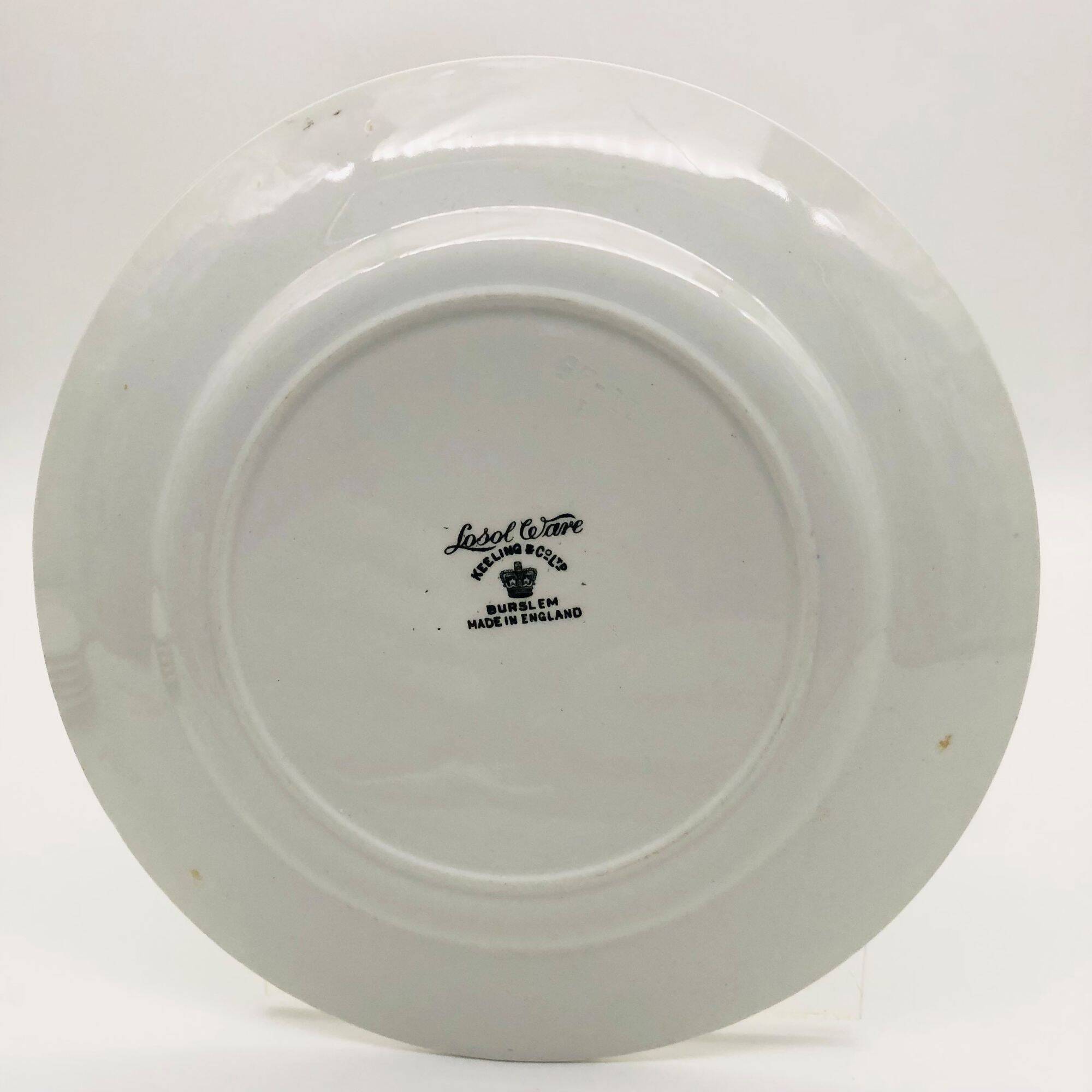 6 Assiettes à dessert vintage, Keeling & Co Losol Ware Burslem.