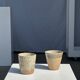 Set of 2 cups in Indonesian ceramic (brown & speckled glazed matte)