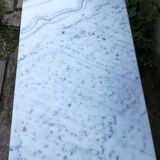 Bistro table in cast iron and white marble 1900