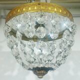 1-light bronze and crystal ceiling light