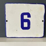 Number 6 vintage enamel house numbers made in europe house number room hotel