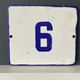 Number 6 vintage enamel house numbers made in europe house number room hotel