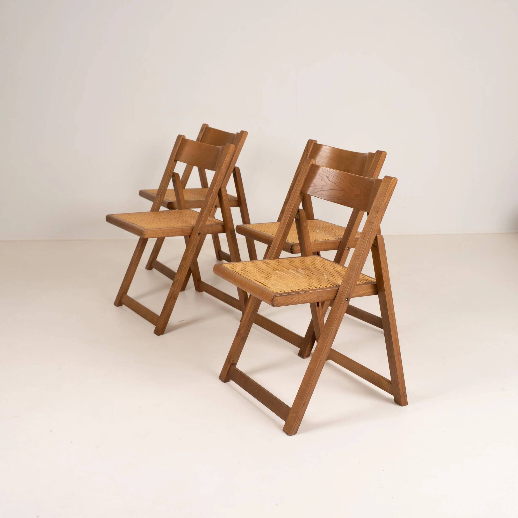 Set of Four Folding Dining Chairs,