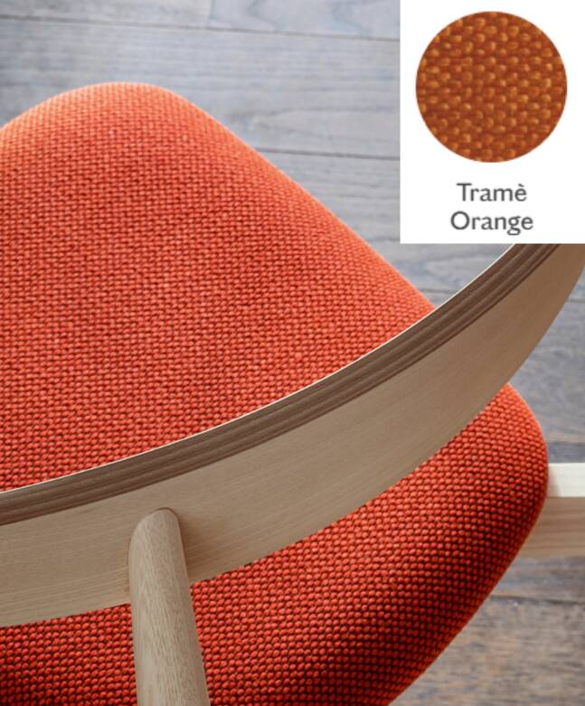Miniforms - set of 2 high chairs in wood and "claretta" fabric by Miniforms.